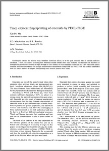 Trace element fingerprinting of emeralds by PIXE/PIGE
